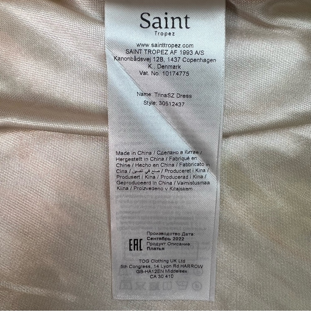 Saint Tropez Elegant Orange Gold Patterned Wrap Dress Size Small New with Tag - Picture 13 of 14